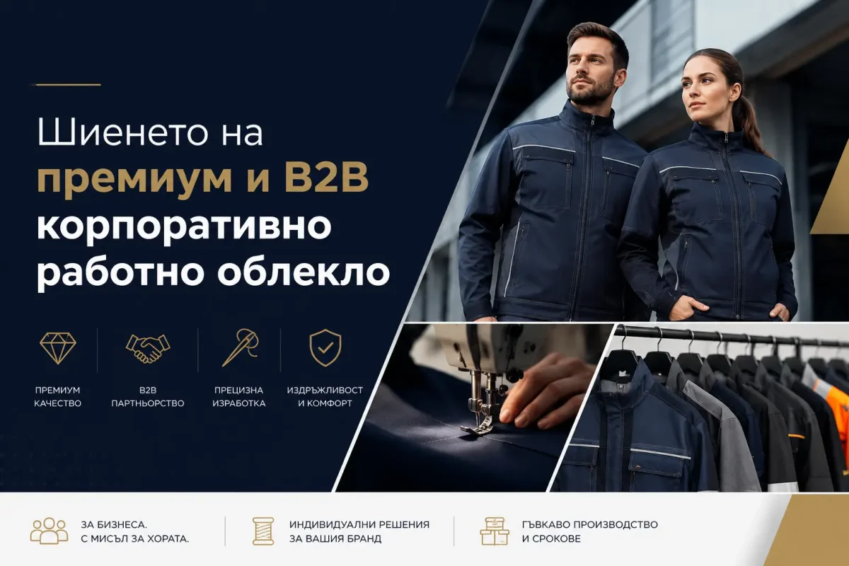Шиенето на премиум и B2B корпоративно работно облекло | evizabg.com